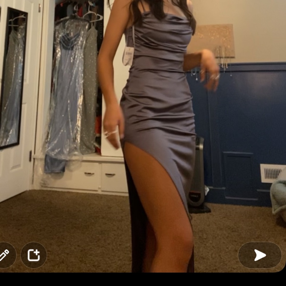 Windsor Lola high slit purple dress!